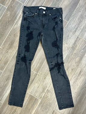 PacSun Distressed Black Wash Skinny Jeans 30x32 Ripped Denim